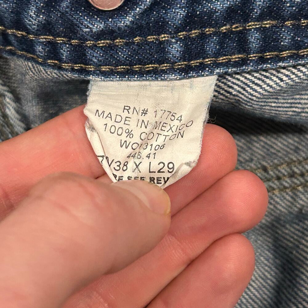 Vintage Key Workwear Denim Jeans Mens 36x29 Faded Distressed Work Pants - Picture 4 of 6